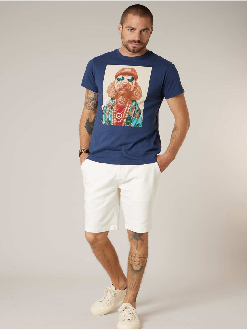 T-shirt homme en coton 'Deeluxe' Bleu foncé - Kiabi