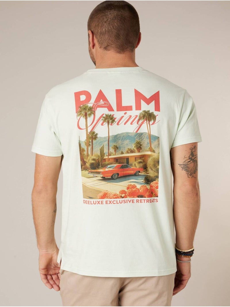 T-shirt homme en coton 'Deeluxe' Bleu lagon - Kiabi