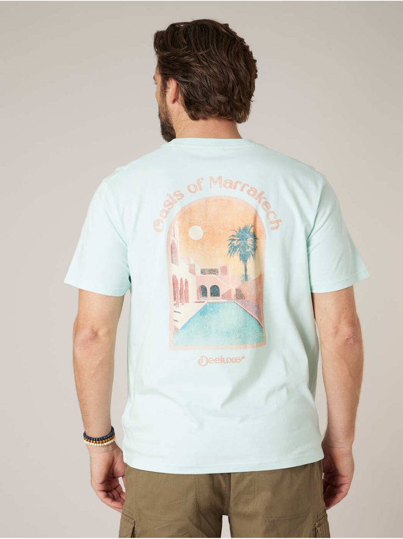 T-shirt homme en coton 'Deeluxe' Bleu lagon - Kiabi