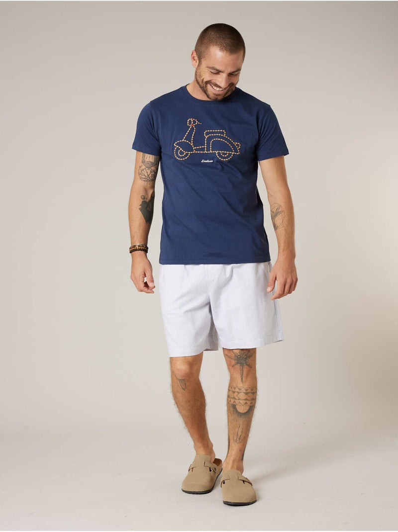 T-shirt homme en coton 'Deeluxe' Bleu marine - Kiabi