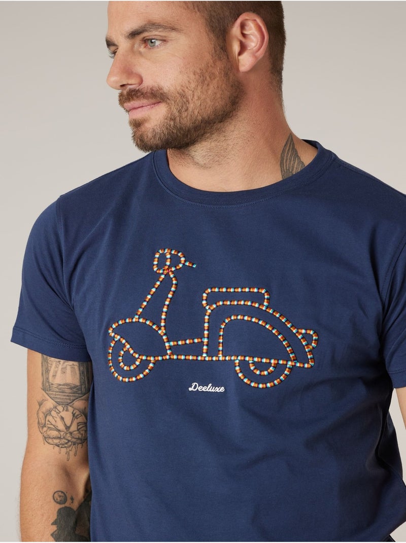 T-shirt homme en coton 'Deeluxe' Bleu marine - Kiabi