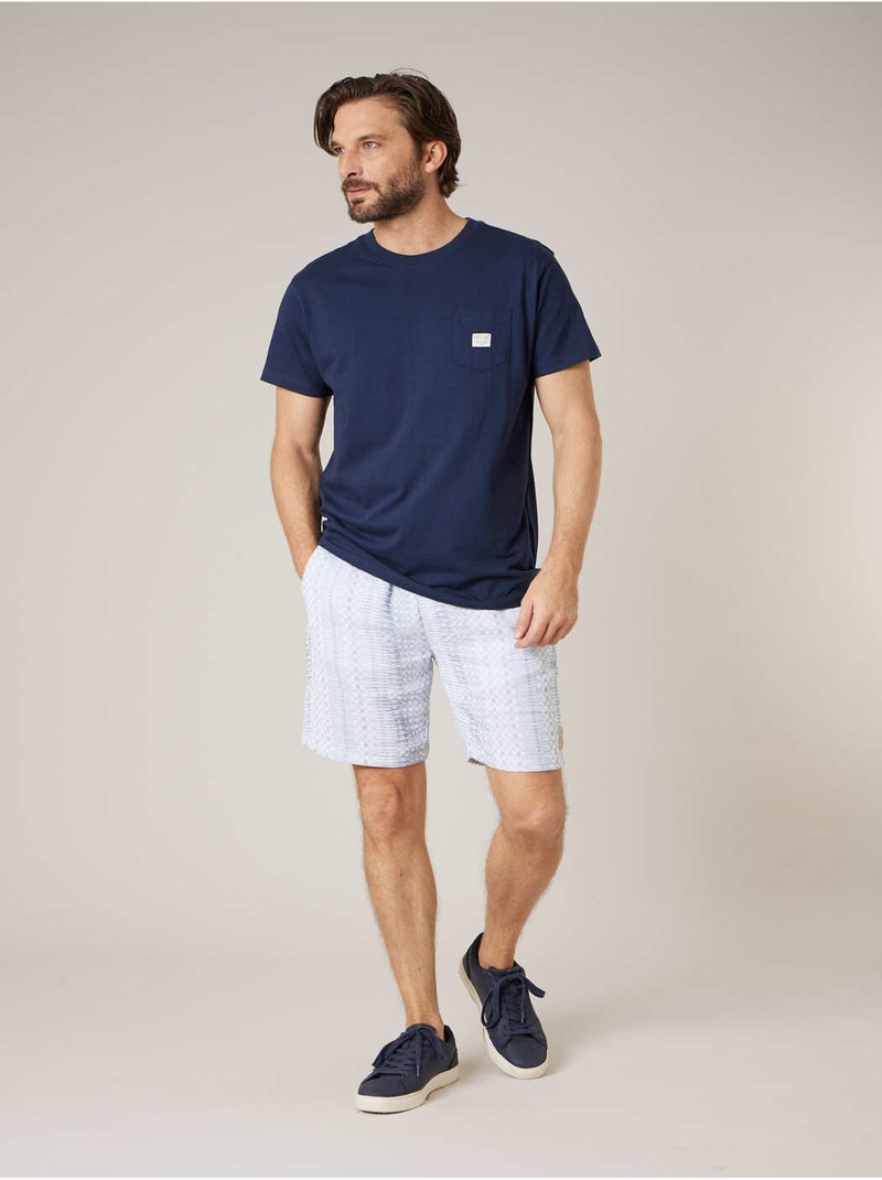 T-shirt homme en coton 'Deeluxe' Bleu marine - Kiabi