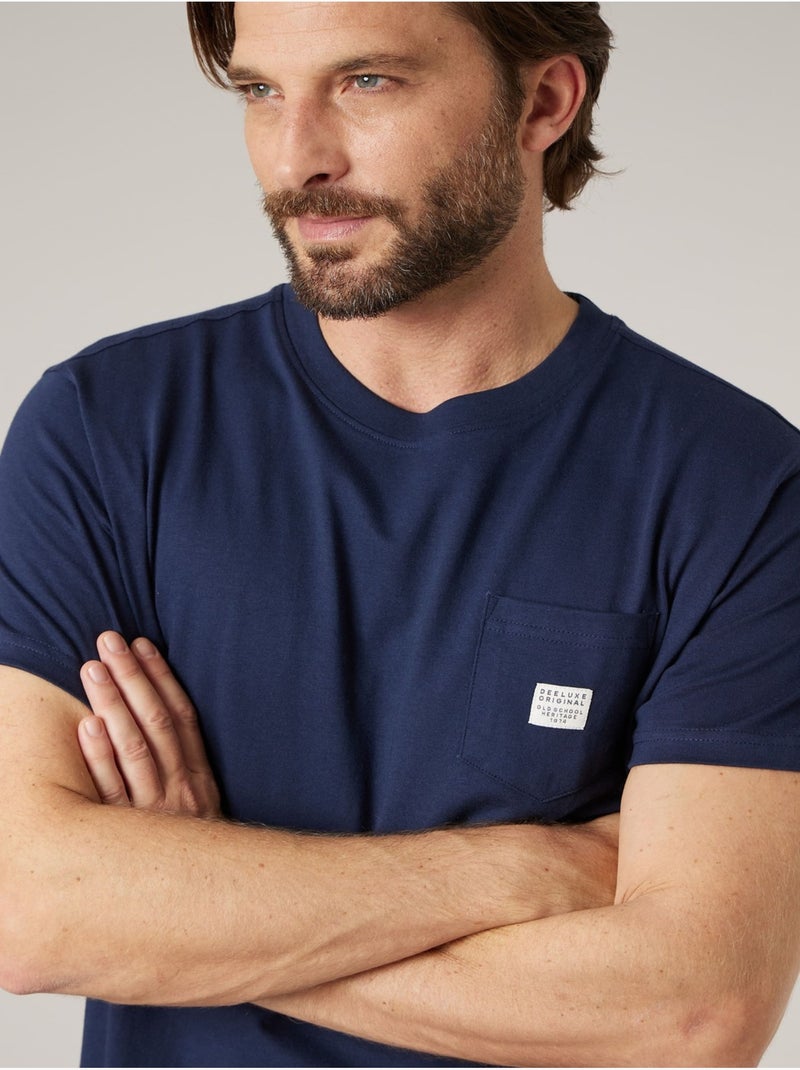 T-shirt homme en coton 'Deeluxe' Bleu marine - Kiabi