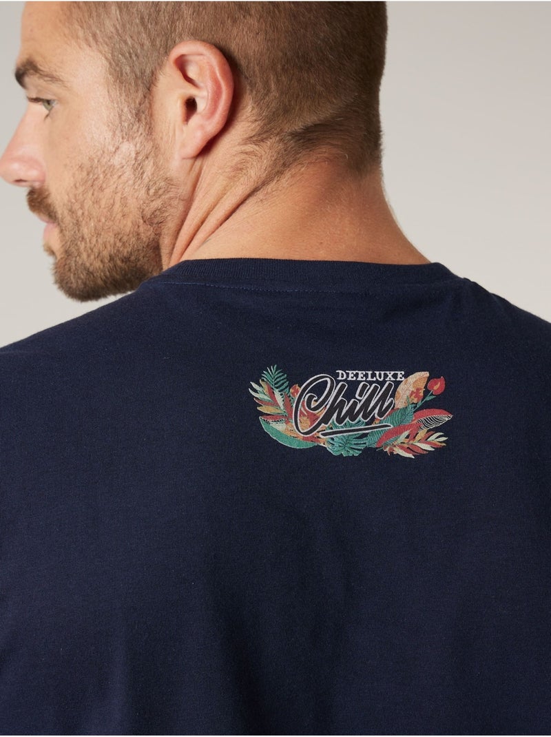 T-shirt homme en coton 'Deeluxe' Bleu marine - Kiabi