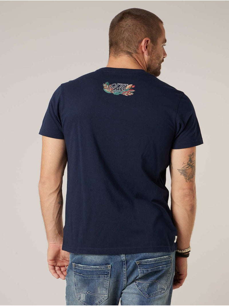 T-shirt homme en coton 'Deeluxe' Bleu marine - Kiabi