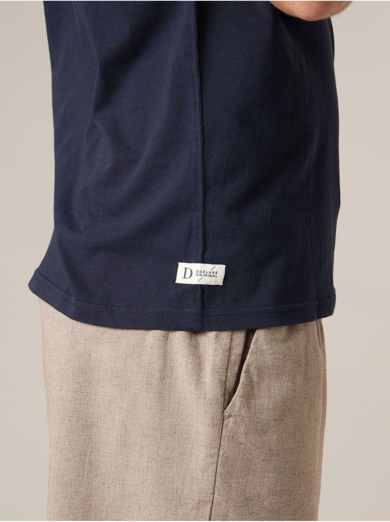 T-shirt homme en coton 'Deeluxe' Bleu marine - Kiabi
