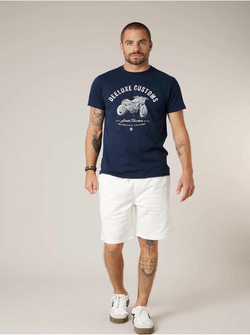 T-shirt homme en coton 'Deeluxe' Bleu marine - Kiabi