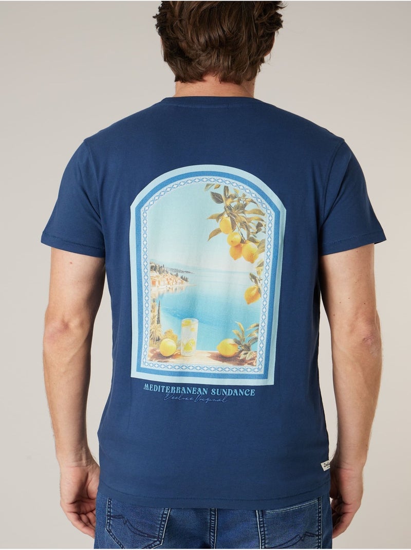T-shirt homme en coton 'Deeluxe' Bleu marine - Kiabi