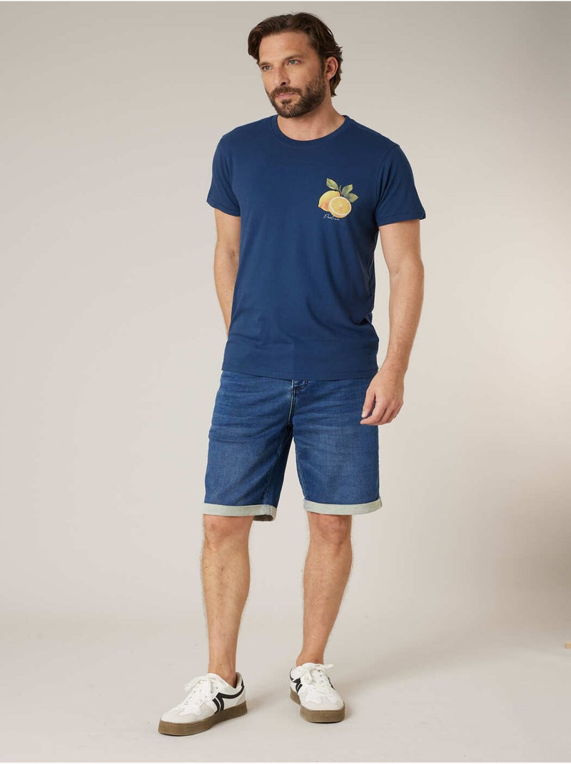T-shirt homme en coton 'Deeluxe' Bleu marine - Kiabi