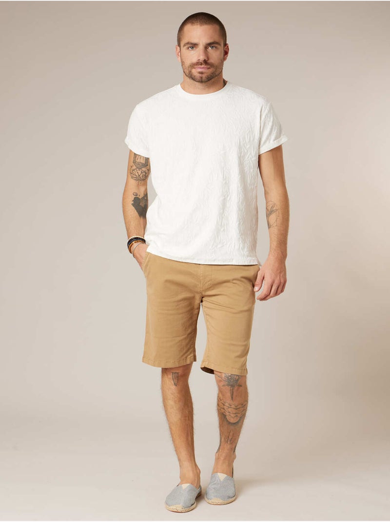 T-shirt homme en coton 'Deeluxe' Ecru - Kiabi