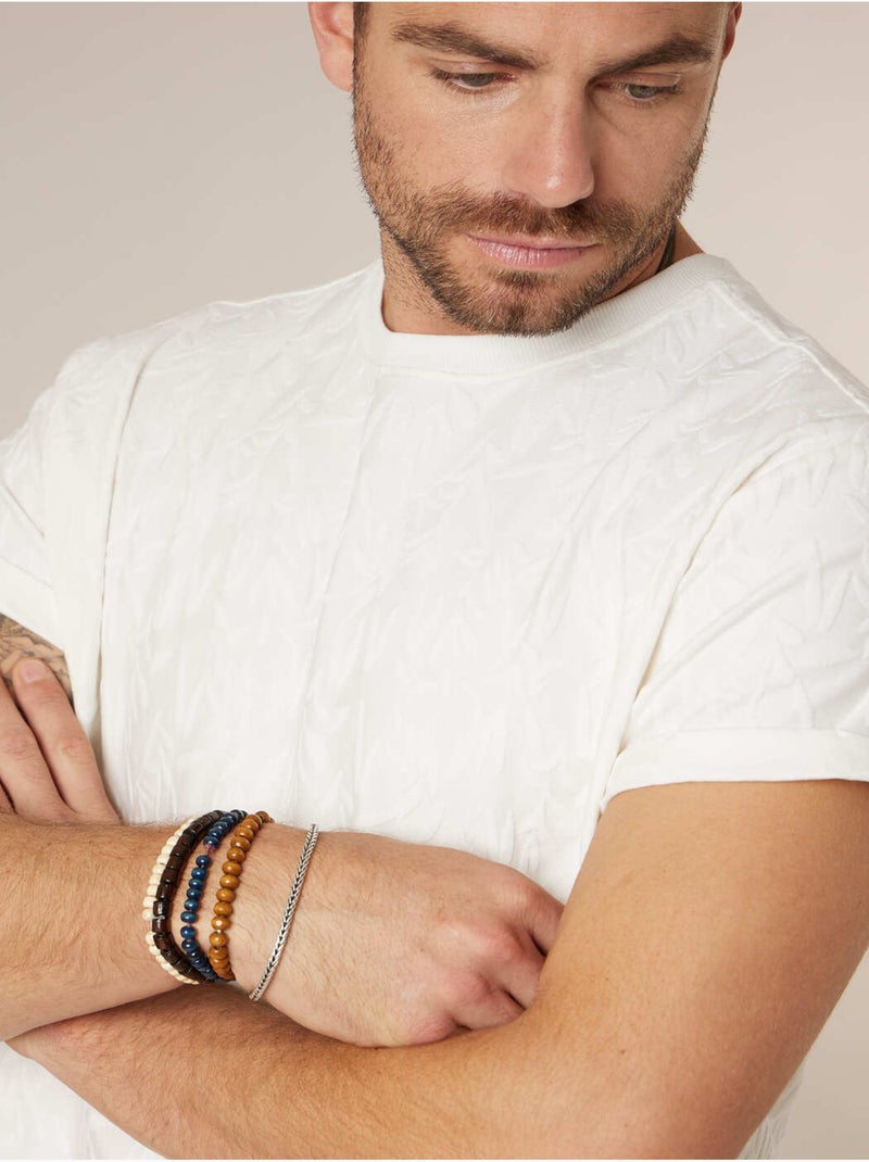 T-shirt homme en coton 'Deeluxe' Ecru - Kiabi