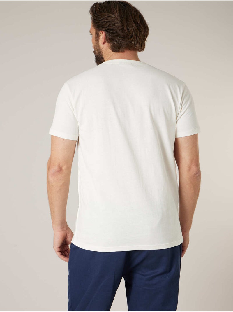 T-shirt homme en coton 'Deeluxe' Ecru - Kiabi