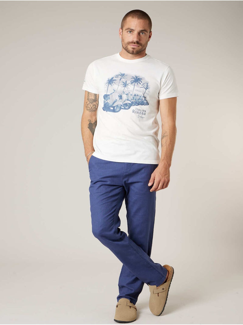 T-shirt homme en coton 'Deeluxe' Ecru - Kiabi