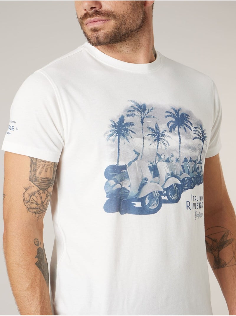 T-shirt homme en coton 'Deeluxe' Ecru - Kiabi