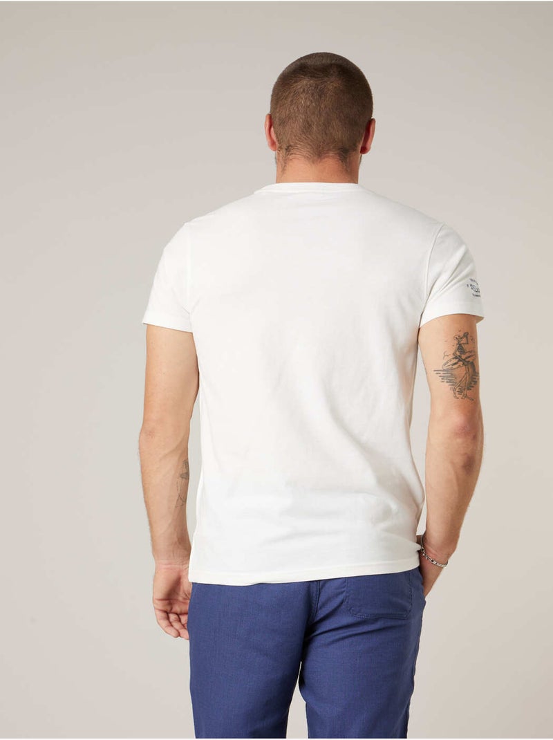 T-shirt homme en coton 'Deeluxe' Ecru - Kiabi