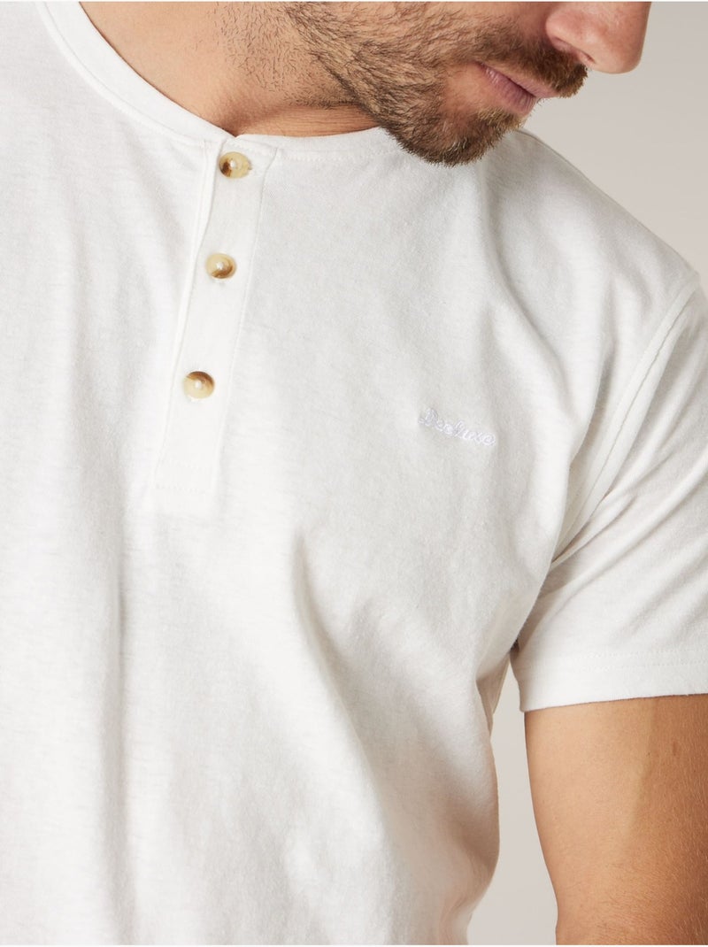 T-shirt homme en coton 'Deeluxe' Ecru - Kiabi