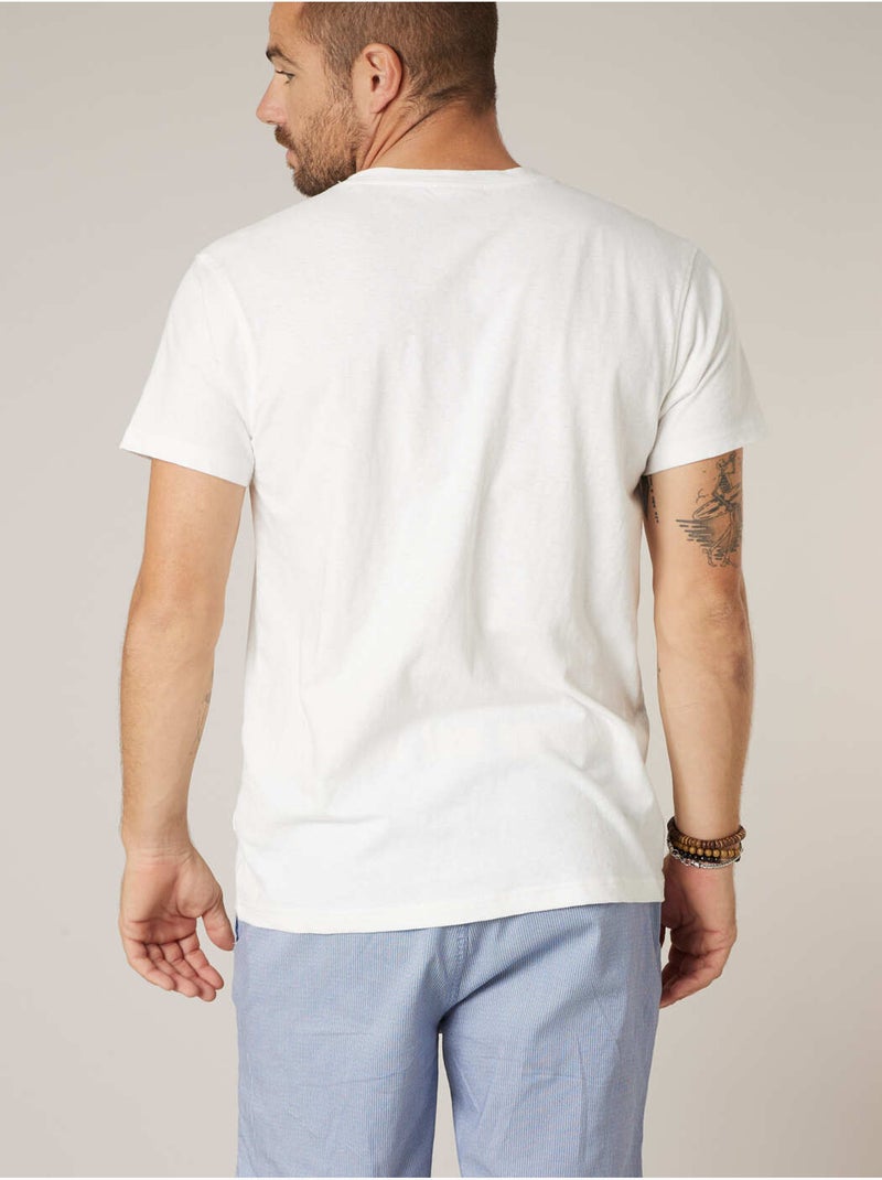 T-shirt homme en coton 'Deeluxe' Ecru - Kiabi
