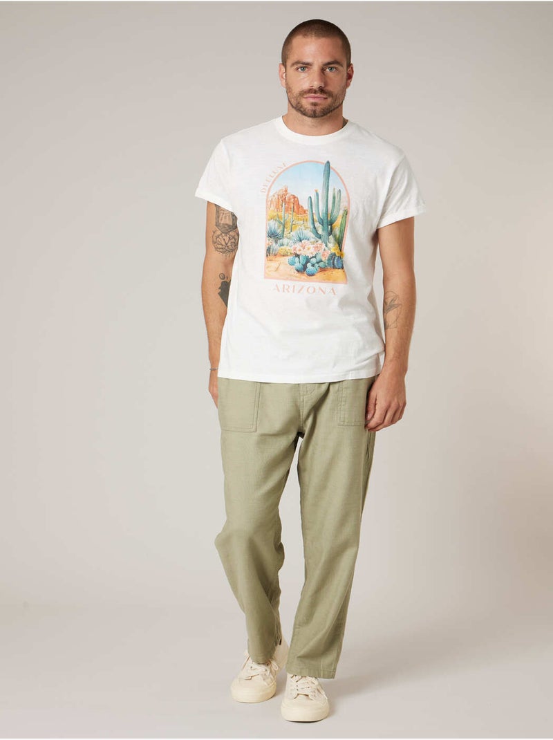 T-shirt homme en coton 'Deeluxe' Ecru - Kiabi