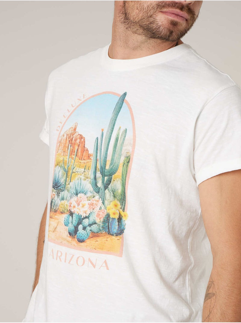 T-shirt homme en coton 'Deeluxe' Ecru - Kiabi