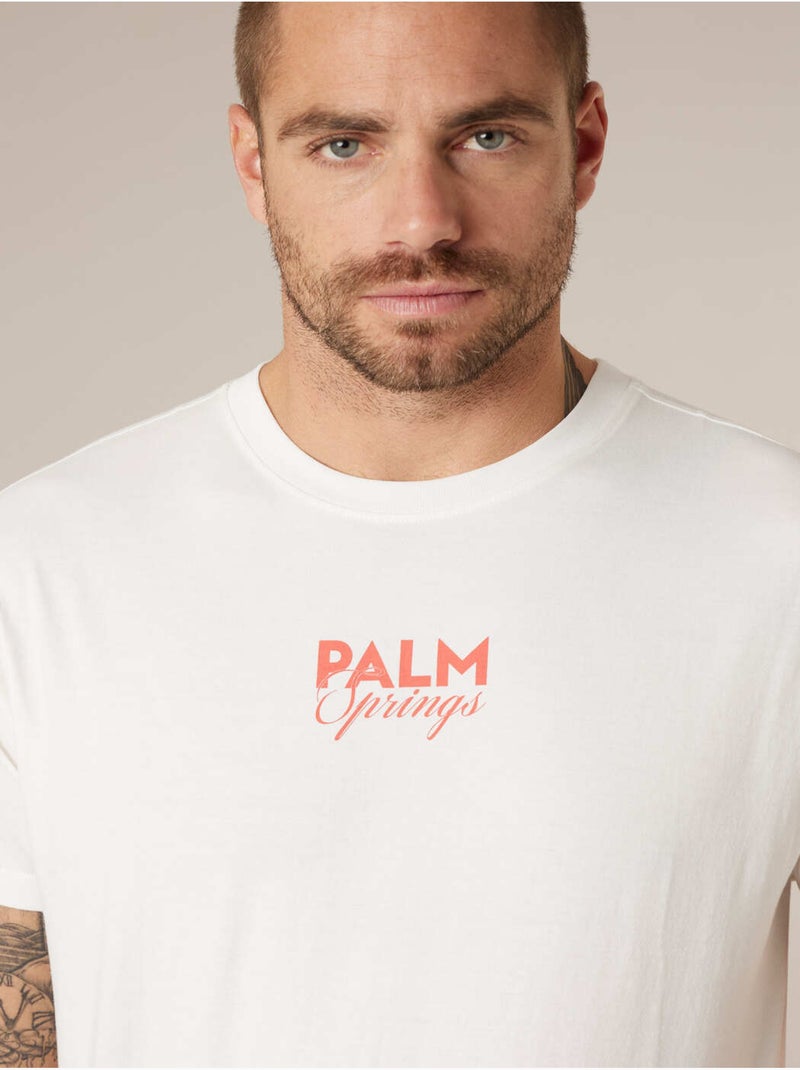 T-shirt homme en coton 'Deeluxe' Ecru - Kiabi