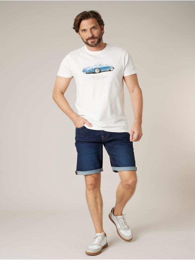 T-shirt homme en coton 'Deeluxe' Ecru - Kiabi