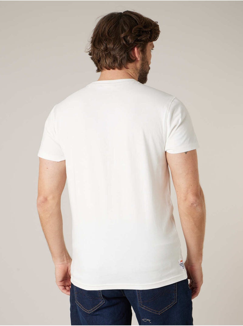 T-shirt homme en coton 'Deeluxe' Ecru - Kiabi