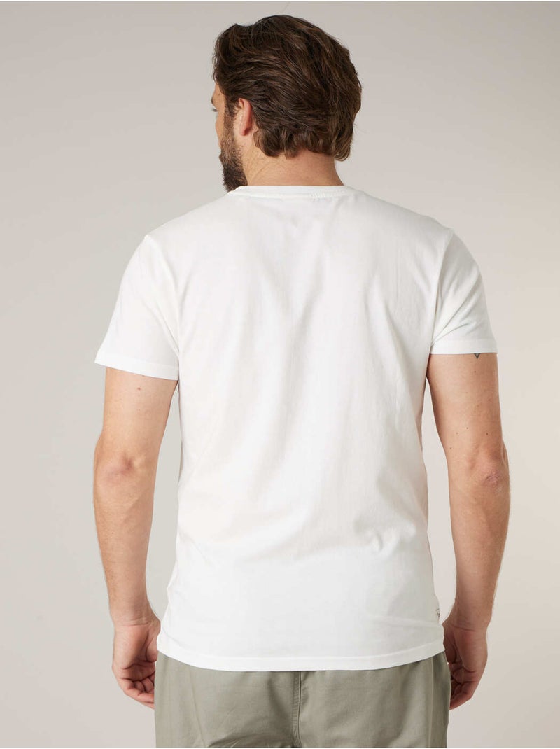 T-shirt homme en coton 'Deeluxe' Ecru - Kiabi