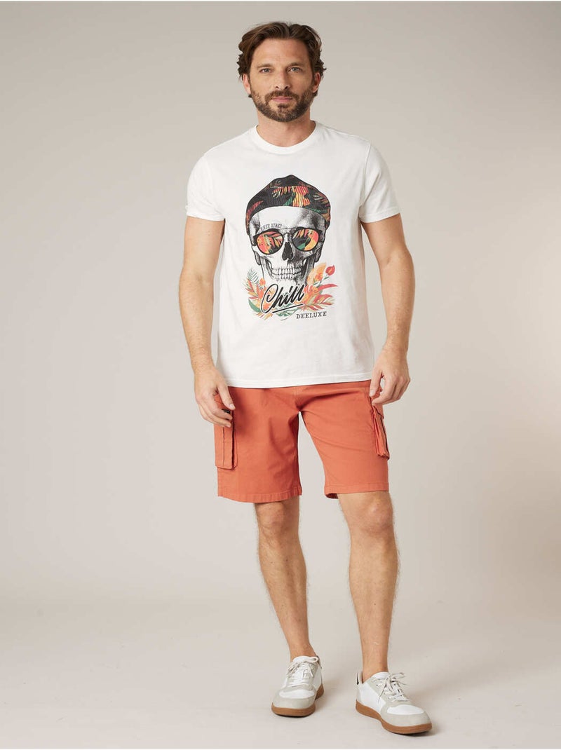 T-shirt homme en coton 'Deeluxe' Ecru - Kiabi