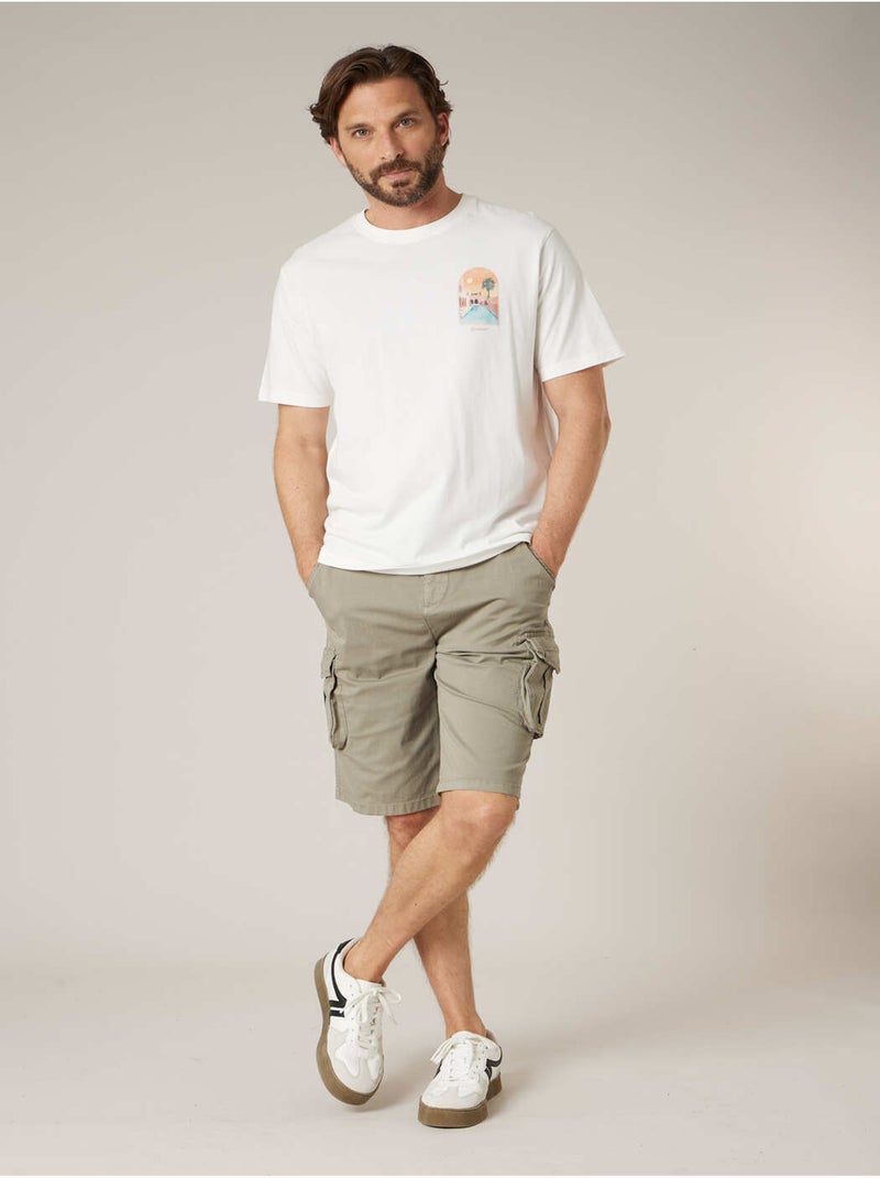 T-shirt homme en coton 'Deeluxe' Ecru - Kiabi