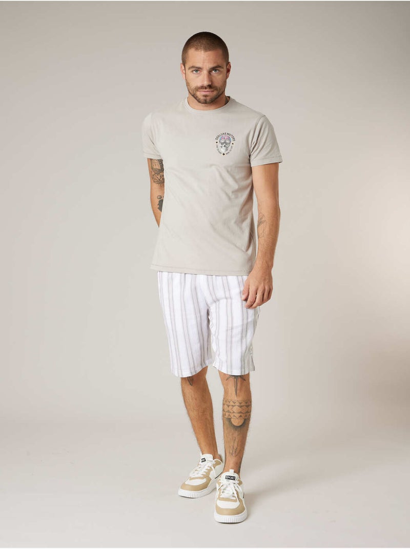 T-shirt homme en coton 'Deeluxe' Ecru - Kiabi
