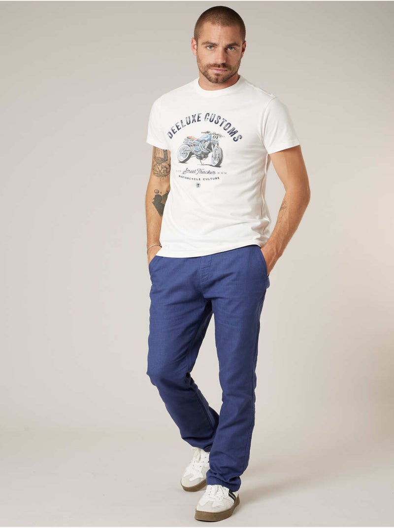 T-shirt homme en coton 'Deeluxe' Ecru - Kiabi