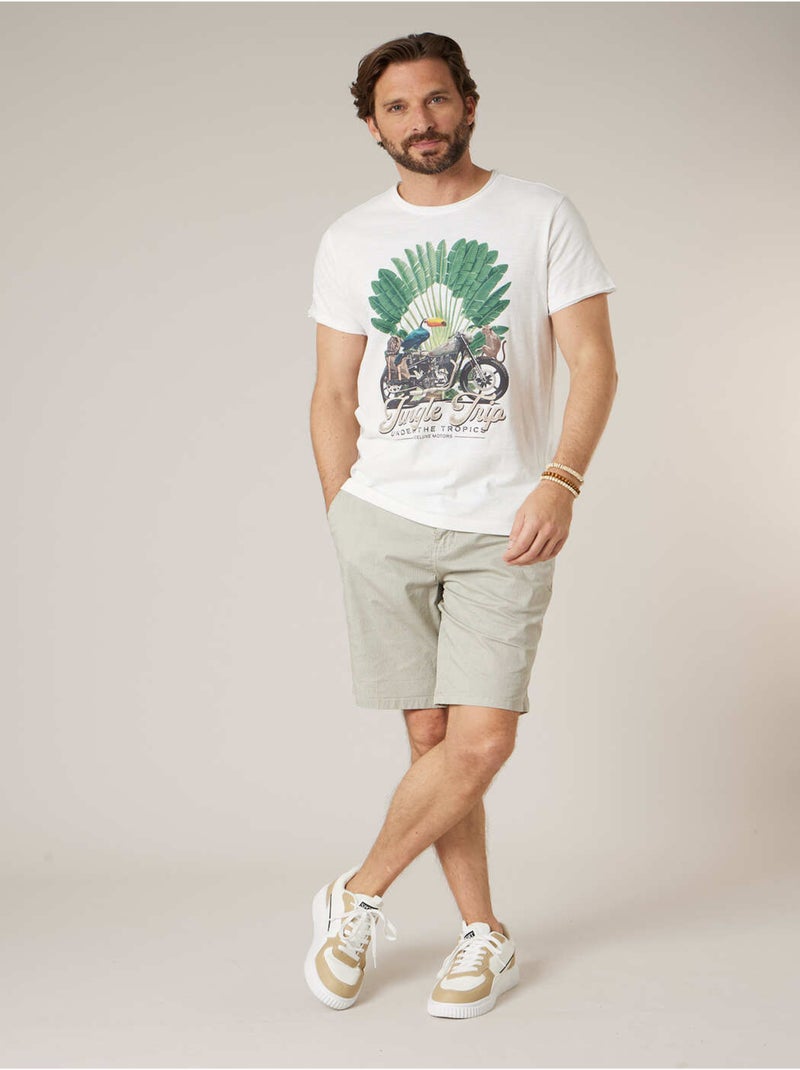 T-shirt homme en coton 'Deeluxe' Ecru - Kiabi