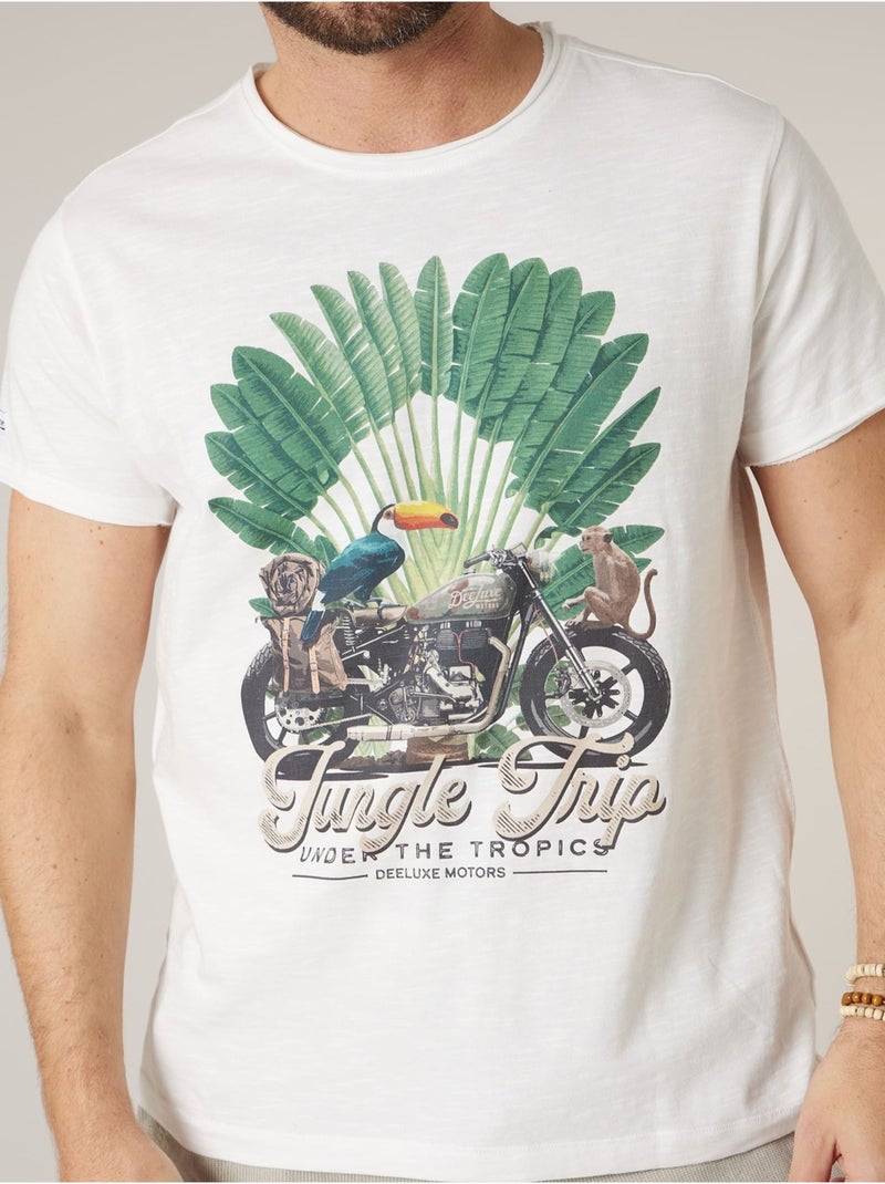 T-shirt homme en coton 'Deeluxe' Ecru - Kiabi