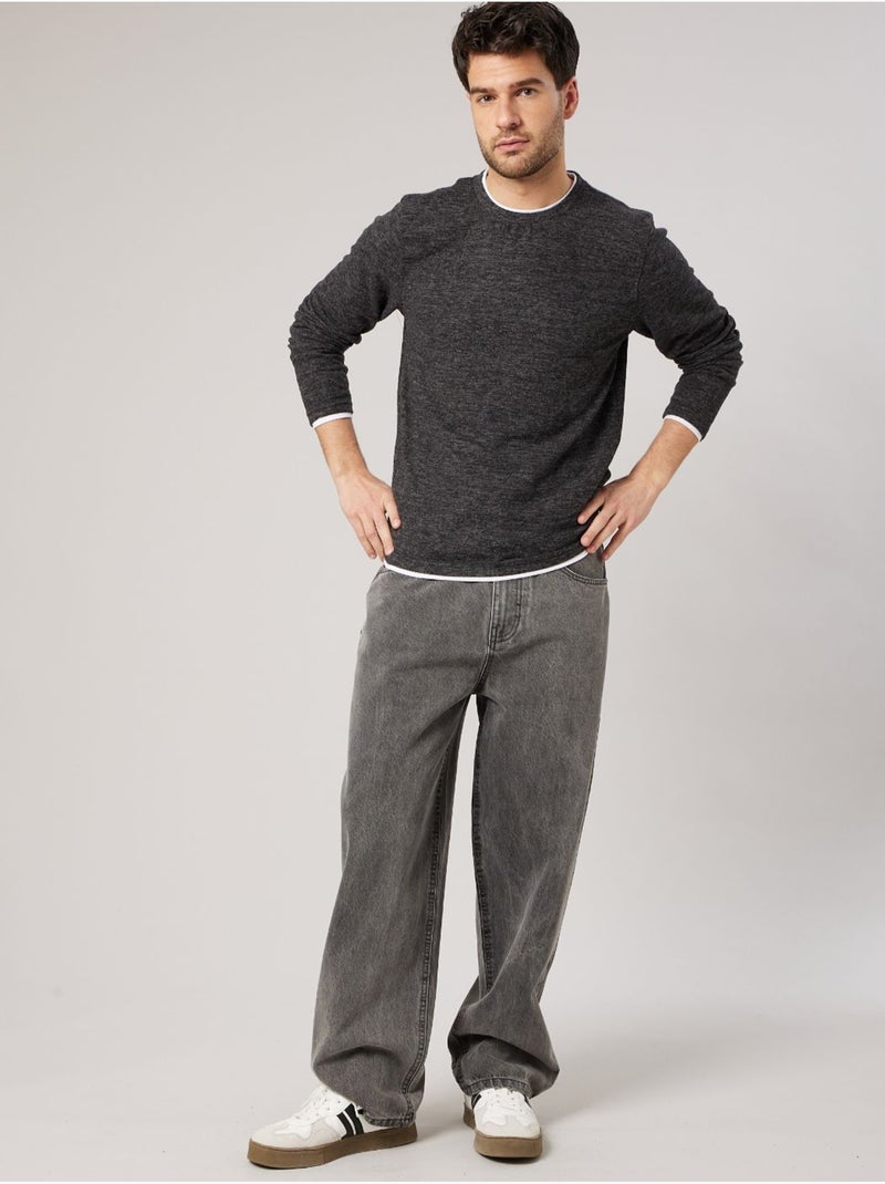 T-shirt homme en coton 'deeluxe' Gris foncé - Kiabi