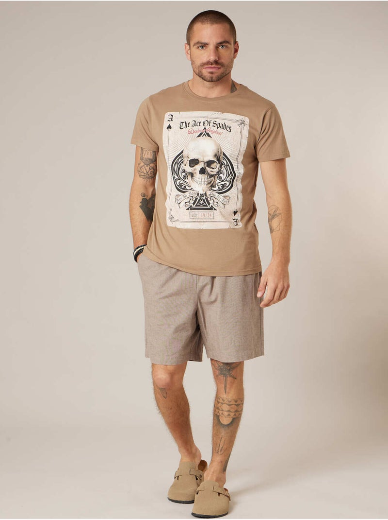 T-shirt homme en coton 'Deeluxe' Gris taupe - Kiabi