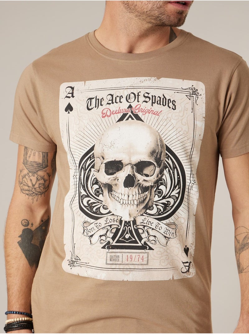 T-shirt homme en coton 'Deeluxe' Gris taupe - Kiabi
