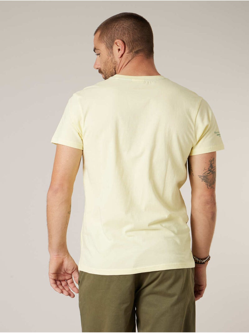 T-shirt homme en coton 'Deeluxe' Jaune clair - Kiabi