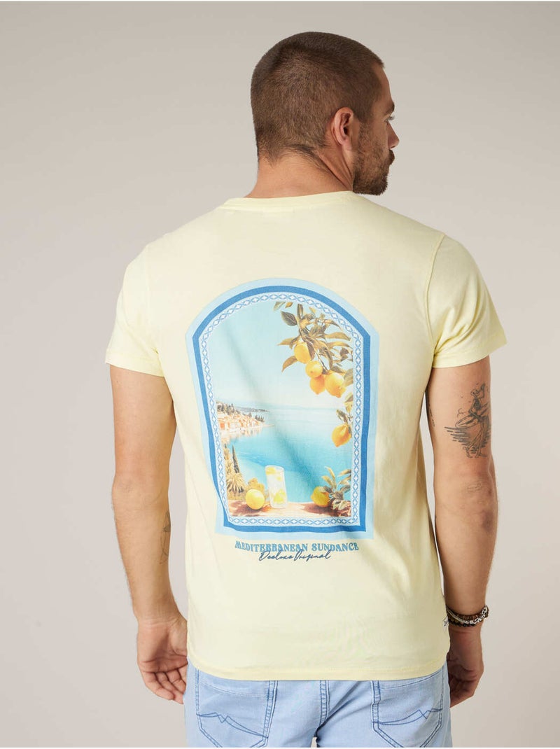 T-shirt homme en coton 'Deeluxe' Jaune clair - Kiabi