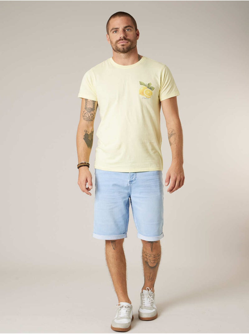 T-shirt homme en coton 'Deeluxe' Jaune clair - Kiabi