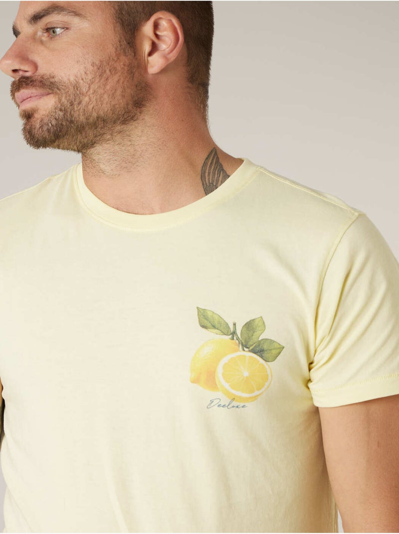 T-shirt homme en coton 'Deeluxe' Jaune clair - Kiabi