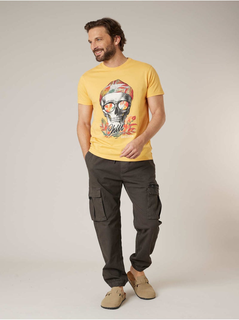 T-shirt homme en coton 'Deeluxe' Jaune - Kiabi