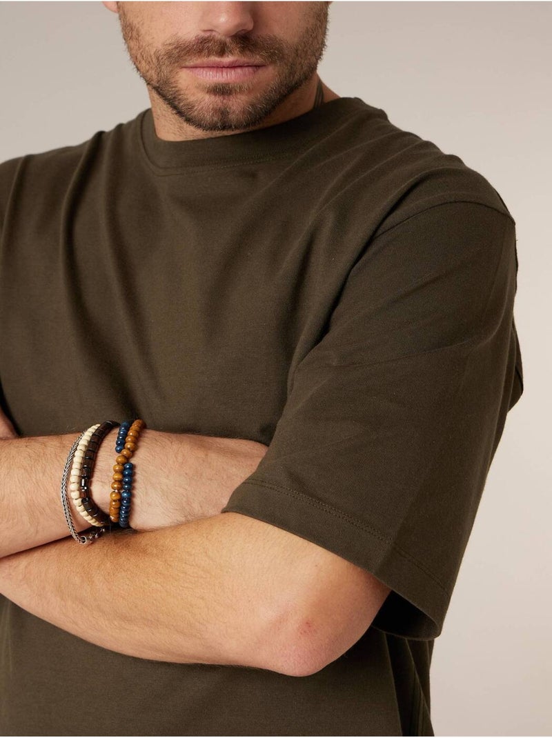 T-shirt homme en coton 'Deeluxe' Kaki - Kiabi