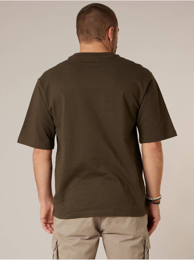 T-shirt homme en coton 'Deeluxe' Kaki - Kiabi
