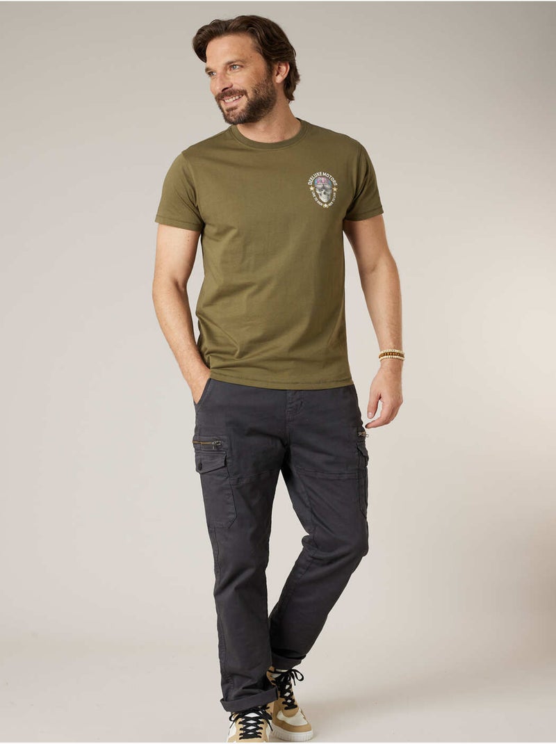 T-shirt homme en coton 'Deeluxe' Kaki - Kiabi
