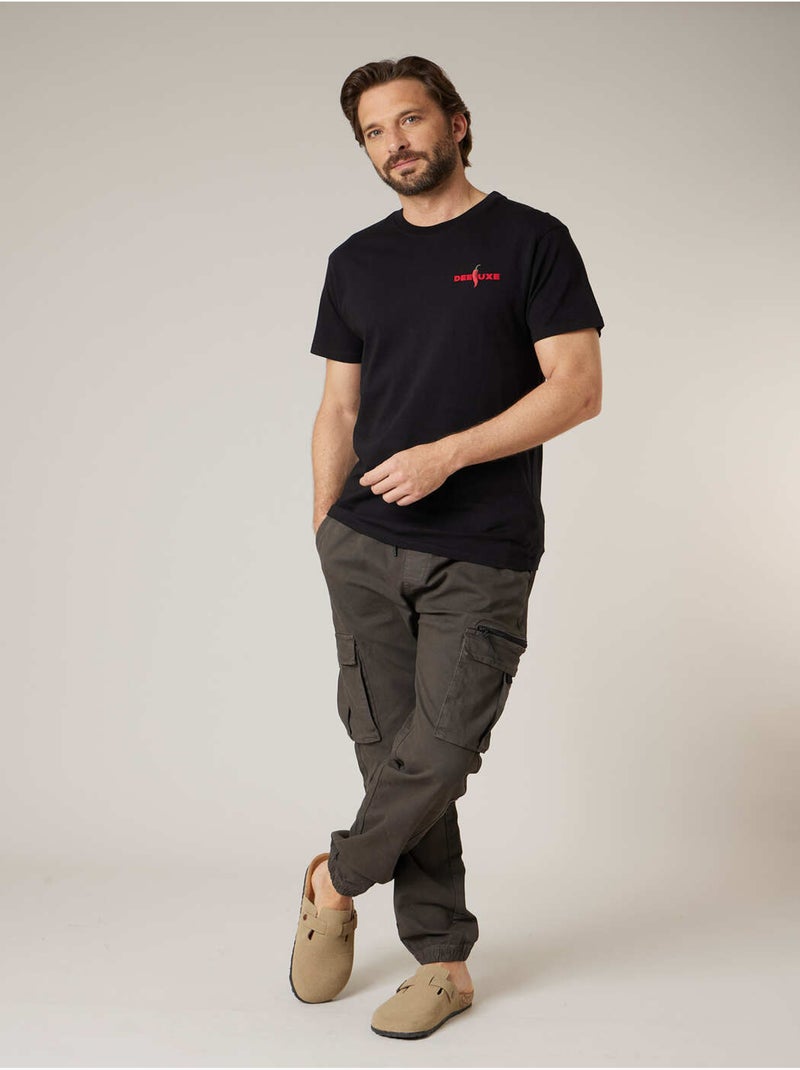 T-shirt homme en coton 'Deeluxe' Noir - Kiabi