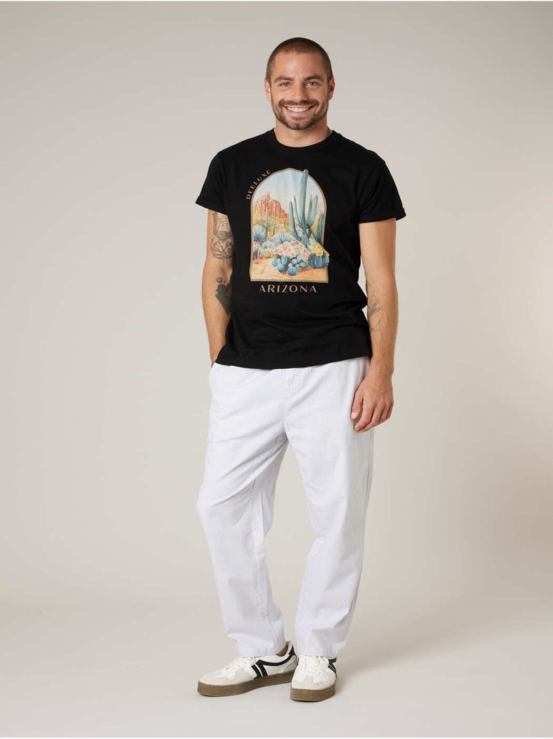 T-shirt homme en coton 'Deeluxe' Noir - Kiabi