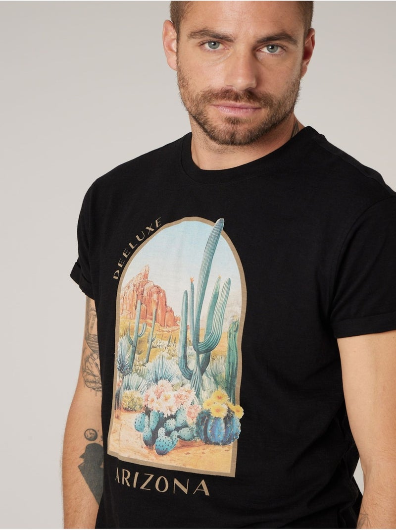T-shirt homme en coton 'Deeluxe' Noir - Kiabi