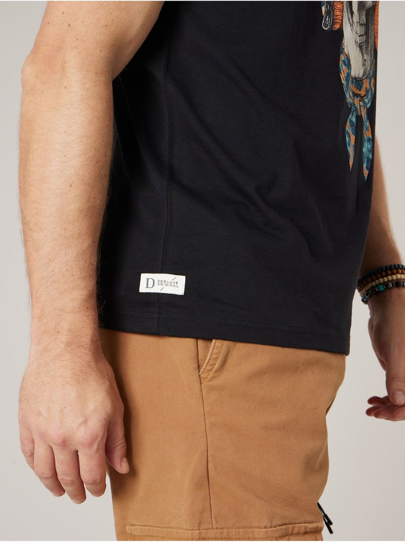 T-shirt homme en coton 'Deeluxe' Noir - Kiabi