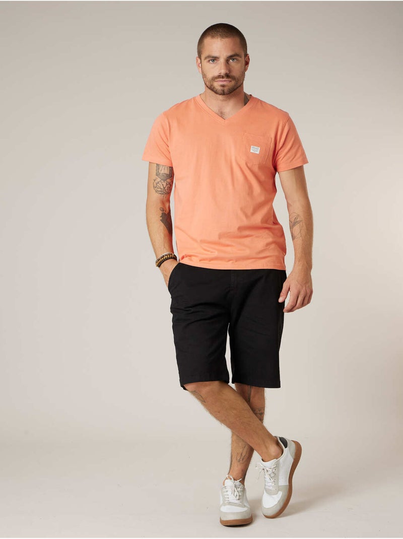T-shirt homme en coton 'Deeluxe' Orange mandarine - Kiabi