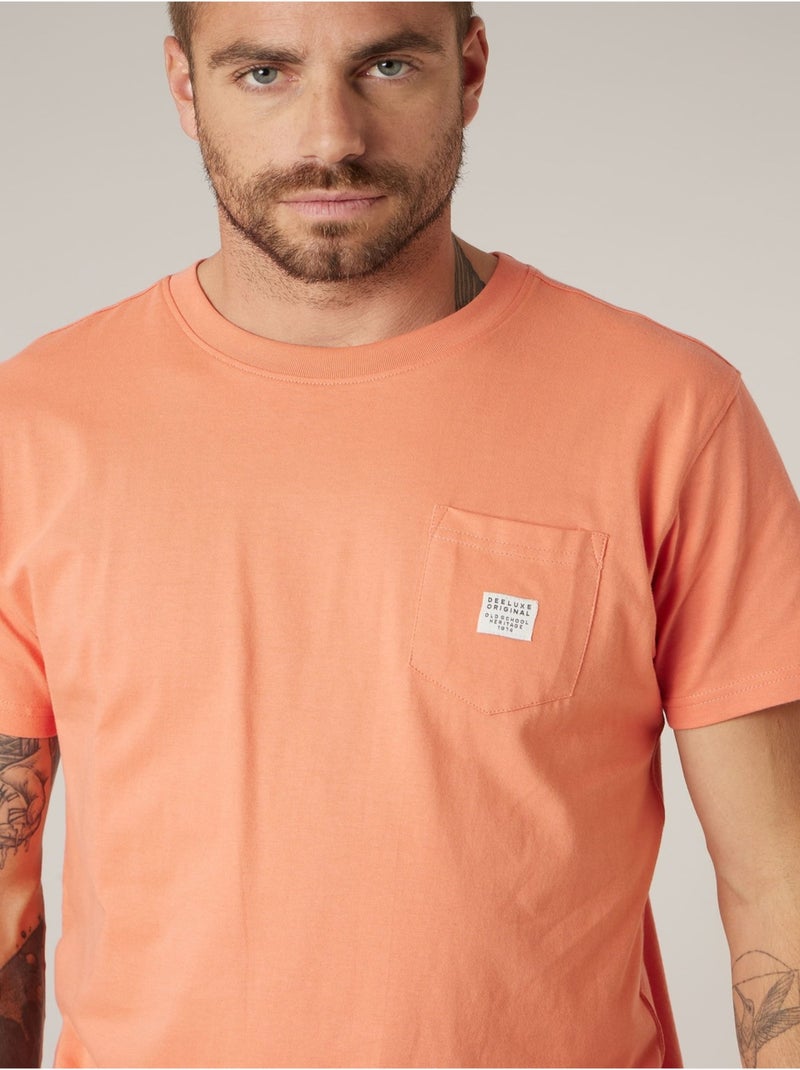 T-shirt homme en coton 'Deeluxe' Orange mandarine - Kiabi